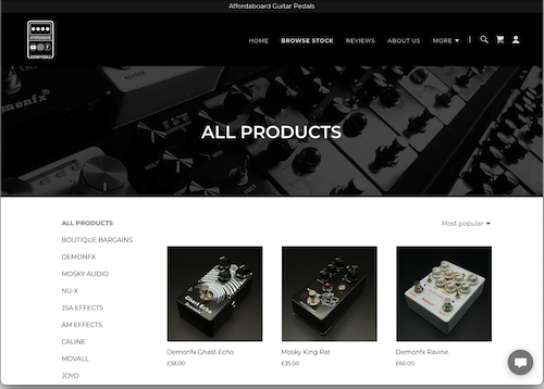 UK Guitar Companies - Affordaboard Website